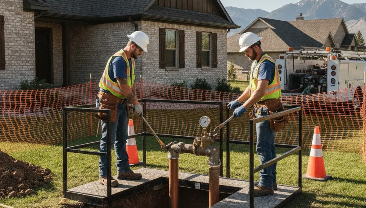 Plumber repairing a pipe in Ogden, UT for local plumbing repair service