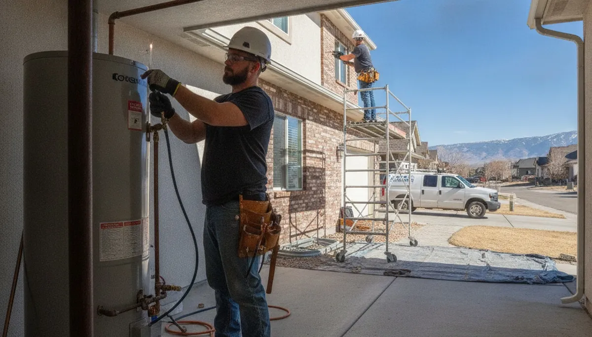 Ogden, UT plumber repairing a residential plumbing leak for local plumbing service