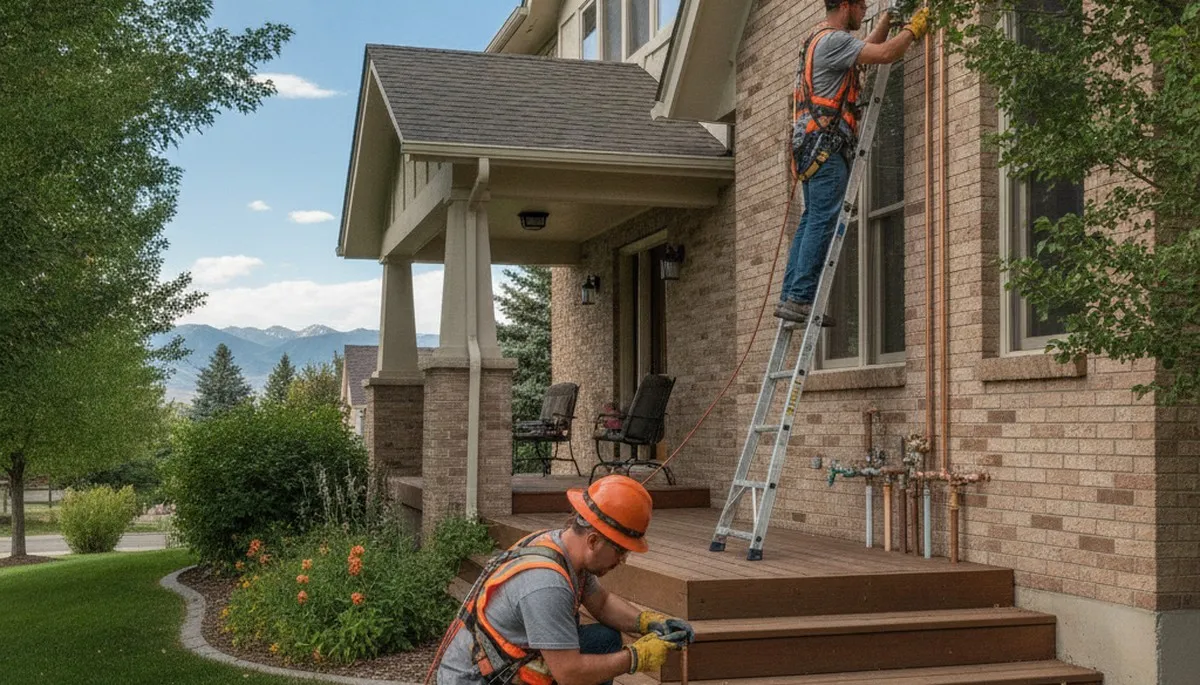 Plumber repairing a pipe in Ogden, UT for residential plumbing service