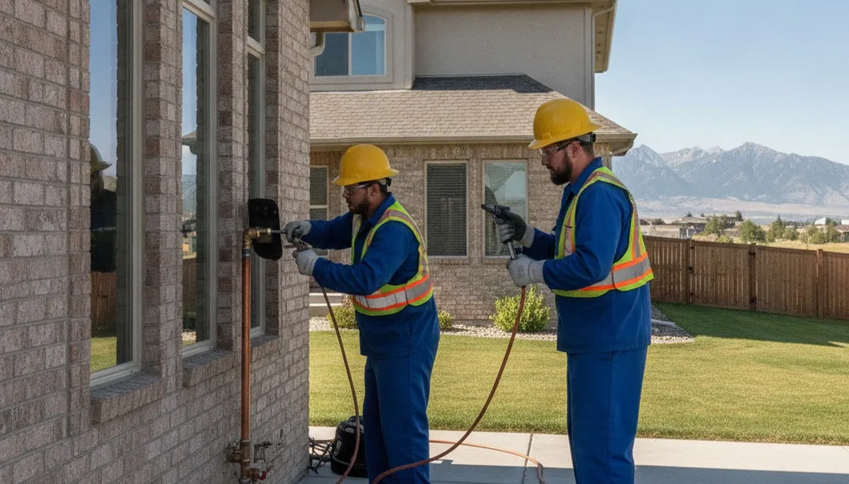Ogden, UT plumber repairing a residential pipe leak for plumbing service customers