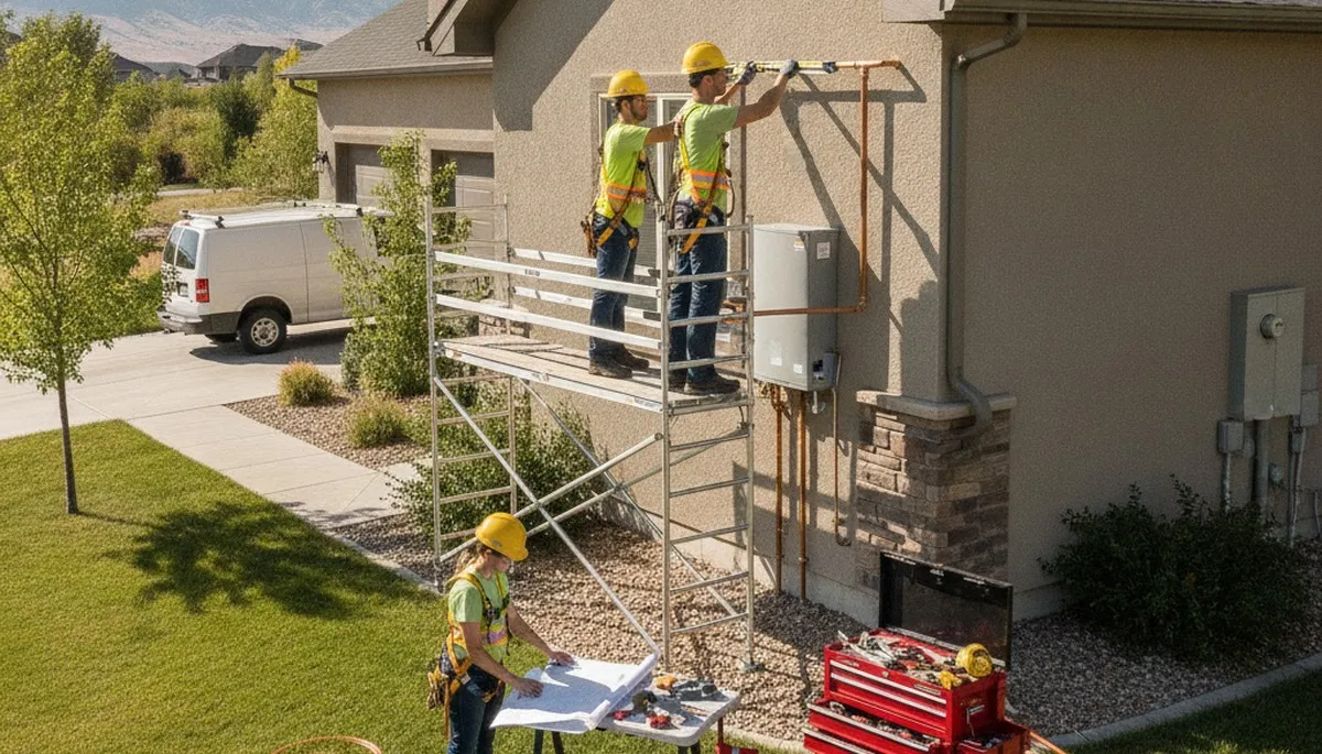Plumber repairing a leak in Ogden, UT for plumbing repair service