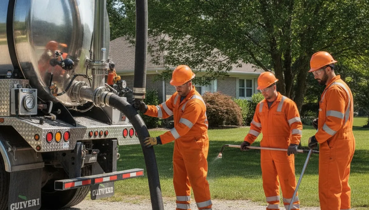 Septic pumping service truck for Ogden, UT plumbing repairs