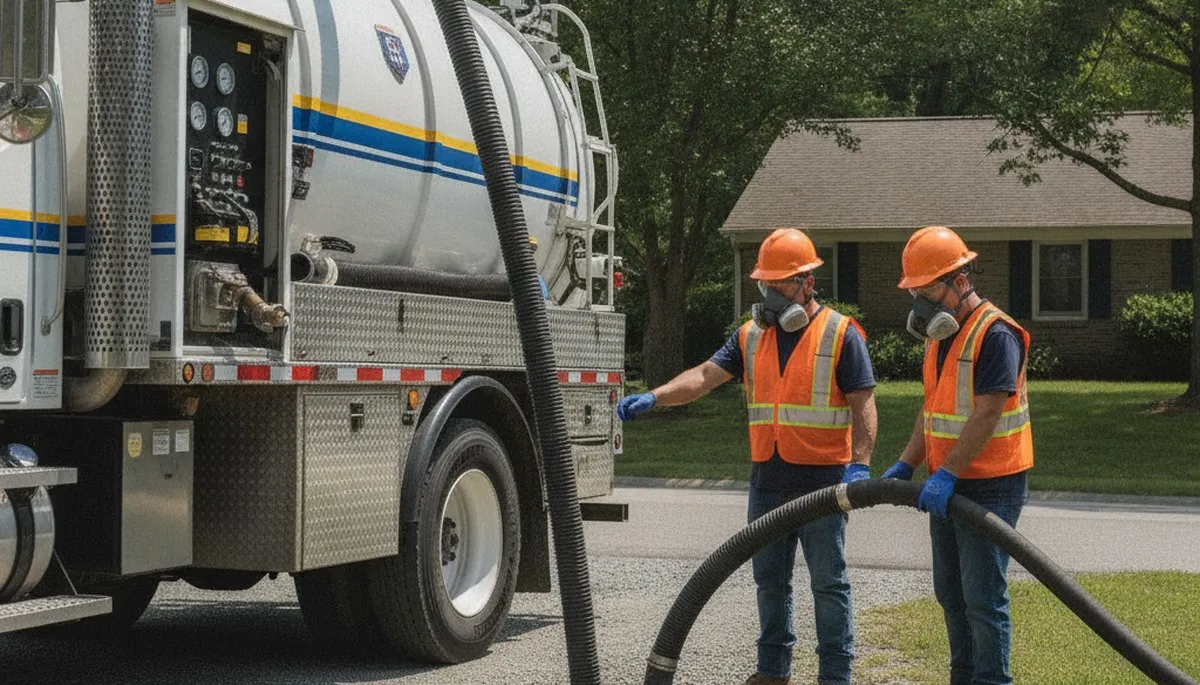 Septic pumping service truck for Ogden, UT homes by On Call Plumbers
