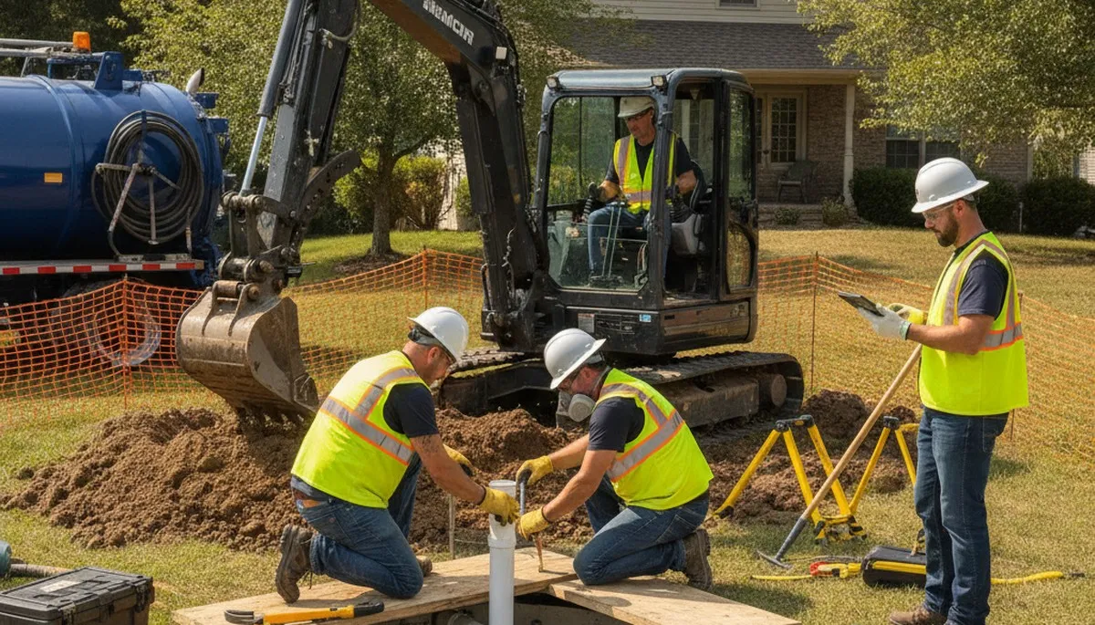 Septic repair service truck in Ogden, UT for fast home inspections and plumbing repairs