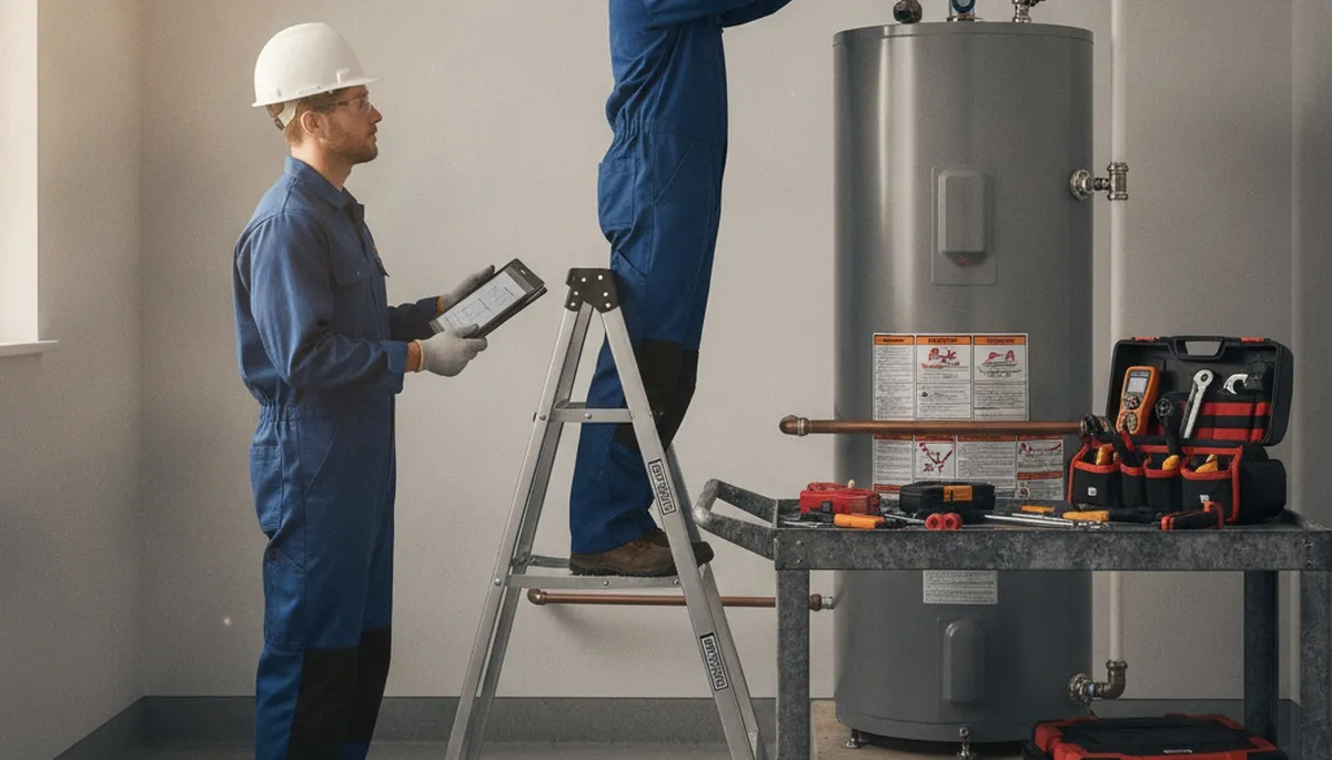 Ogden, UT plumber repairing a water heater for reliable home hot water service